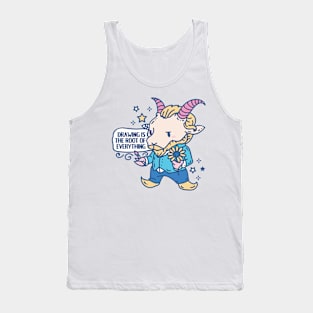 Funny Animal pun Vincent van goat with quote Tank Top